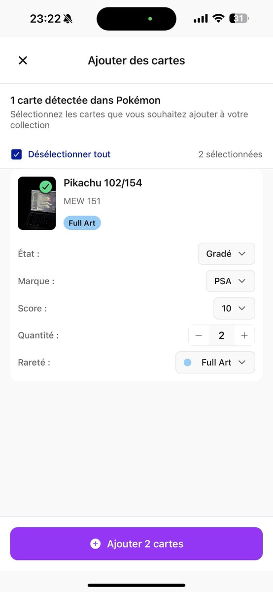 🇫🇷🚀 Jour #11
On affine encore la reconnaissance de cartes 🧐

On teste le système avec les photos les plus FLOUES possibles 📸 pour vérifier qu’on capte toujours les infos essentielles d’une carte.

Et comme le 0 erreur n’existe pas, on a ajouté un formulaire pour que