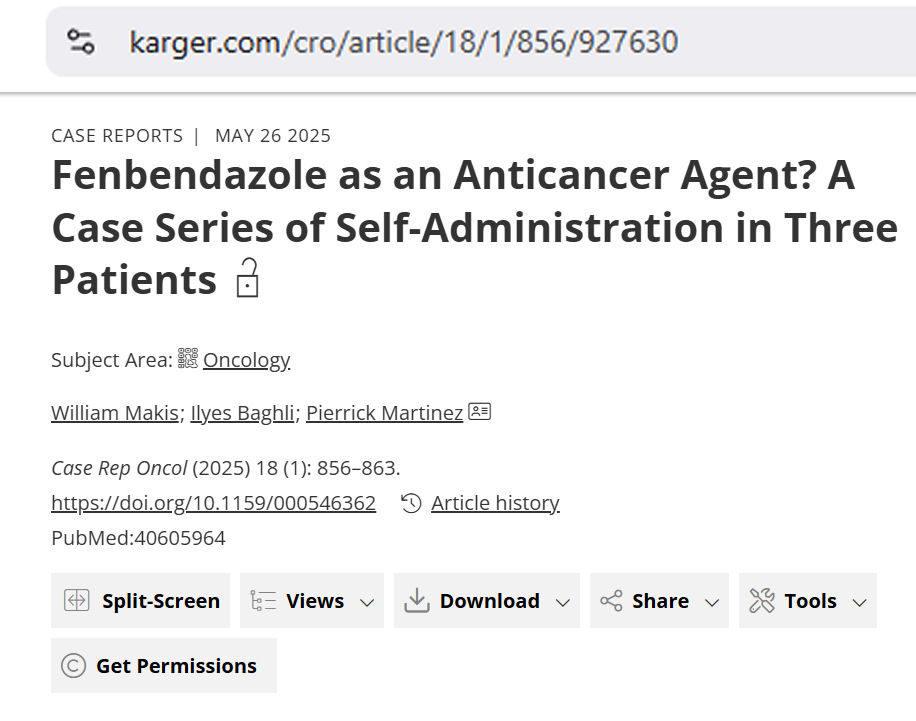 <a href="/ABDanielleSmith/">Danielle Smith</a> BREAKING NEWS: Our FENBENDAZOLE in Cancer Paper has been Published! 

Fenbendazole has been recently taken away as an option from terminally ill cancer patients by Alberta Premier <a href="/ABDanielleSmith/">Danielle Smith</a>

who is criminalizing IVERMECTIN and FENBENDAZOLE through the Courts in Alberta.