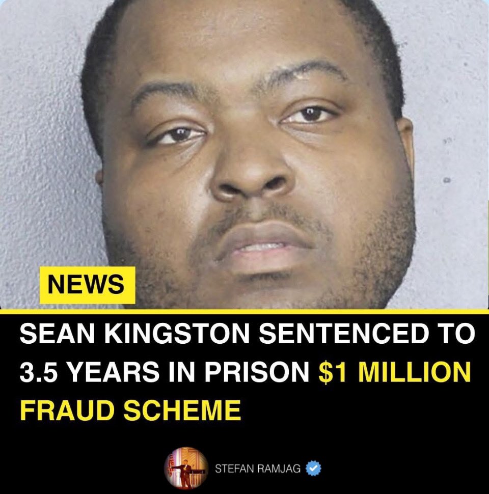stefanramjag1's tweet photo. BREAKING Sean Kingston Sentenced in Fraud Case 
Singer Sean Kingston has been handed a 3.5-year federal prison sentence being convicted in connection with a $1 million fraud scheme
 The getting of treasures by a lying tongue is a fleeting vapor and a snare of death Proverbs 21:6 https://t.co/Xm6mSFOqk0
