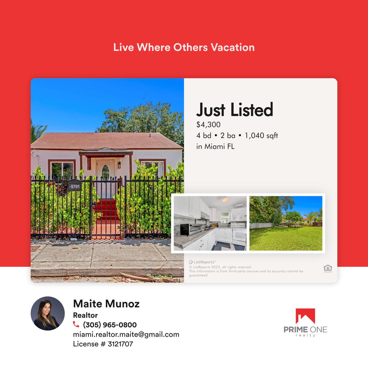Realtor_Maite's tweet photo. I'm delighted to bring this 4-bd, 2-ba property in Miami to market!  DM me directly if you'd would like to learn more about the listing details.
 #newlisting #realtor #realestateagent #newhomesforrent #primeonerealty #maitemunozpa #miamirealtormaite #miamirentals https://t.co/ApAcbqmLoM