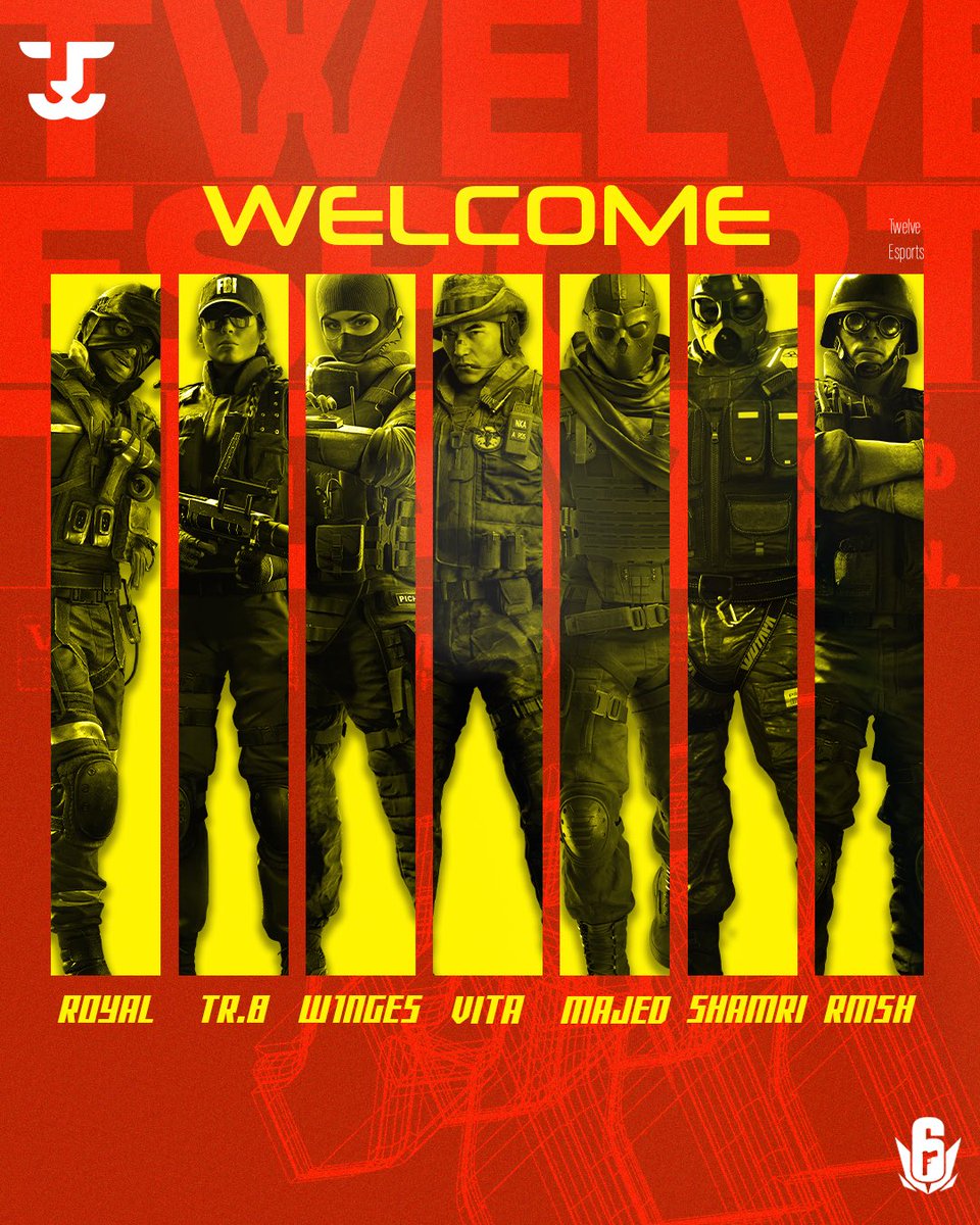 الخطوة الجاية أكبر ! 🔥
نادي تويلڤ يرحب بروستر Rainbow Six Siege!

🎯 <a href="/SkRoyale1/">Royale | Baraa</a>
🎯 <a href="/psychoTr8/">Tr|تركي فارس</a>
🎯 @majed_almajed9
🎯 @xViita
🎯 @w1ngs33
🎯 <a href="/JShmari/">jeff 🇮🇶 🇸🇪</a>
🧠 @Rmsh_jRboo3
👨‍💼 @3BDullahes

#AllForTwelve #Rainbow6 #R6S