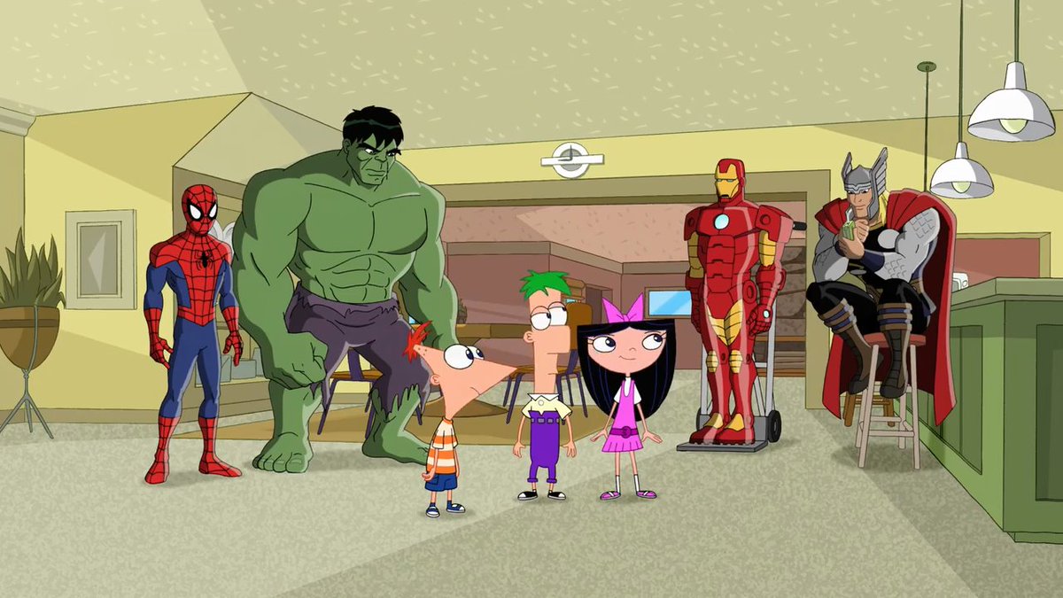 Isabella_gs_'s tweet photo. 12 years ago today, Phineas and Ferb: Mission Marvel premiered on Disney Channel
#PhineasandFerb #PhineasFlynn #FerbFletcher #IsabellaGarciaShapiro #CandaceFlynn #AgentP #MissionMarvel #Crossover #IronMan #SpiderMan #Hulk #Thor https://t.co/Wo242j406k