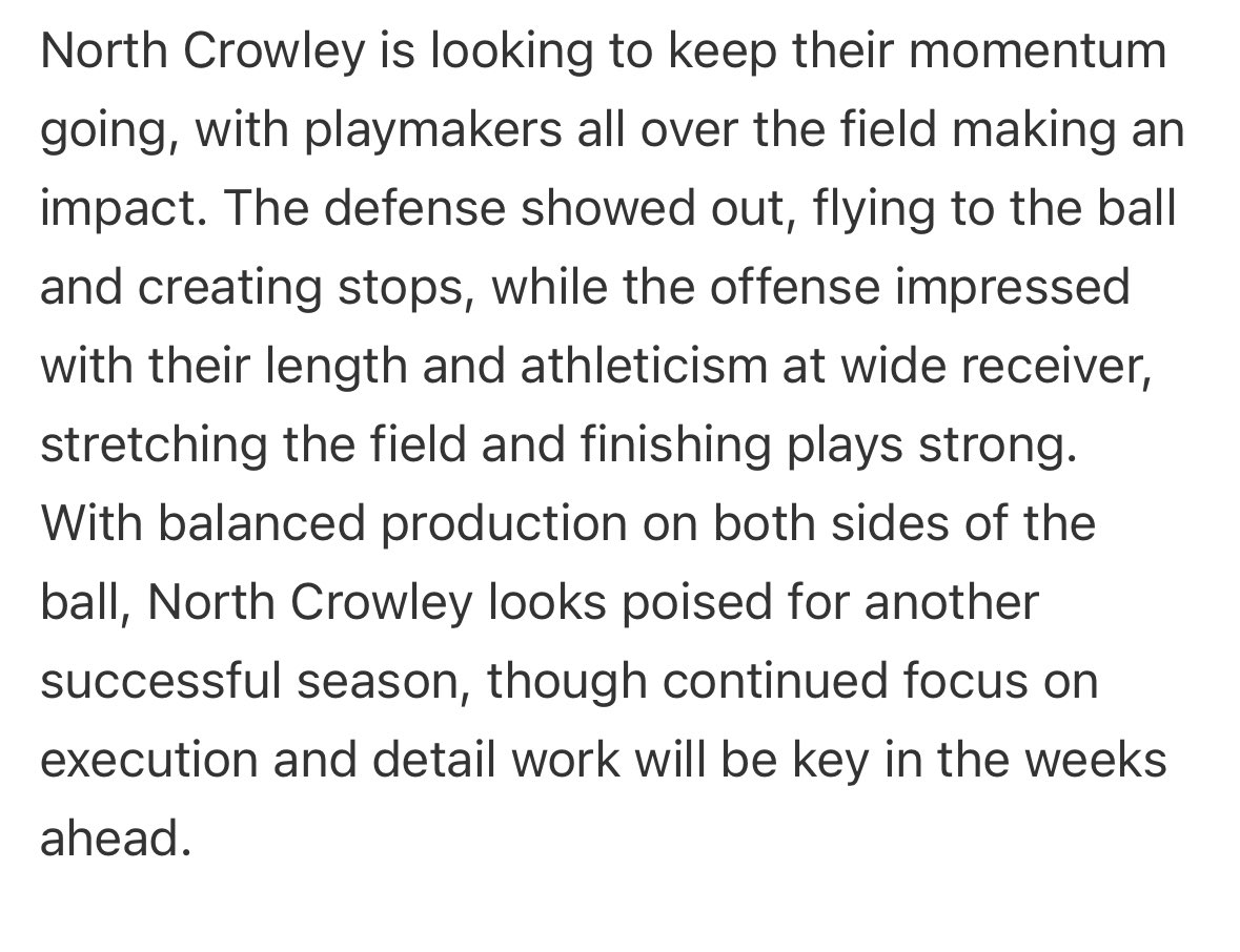 <a href="/PrepRedzone/">Prep Redzone 🏈</a> <a href="/PrepRedzoneTX/">Prep Redzone Texas</a> thanks for the write up <a href="/NorthCro_FB/">North Crowley Football</a> 

<a href="/therealraygates/">Ray Gates</a> <a href="/CoachKPark/">Kevin Park</a> <a href="/CoachGloria1/">Coach Gloria</a> <a href="/Coach_Bacc/">Bryce Baccarini</a> <a href="/DemarcusHarri01/">Coach Harris</a> <a href="/CoachKWhite/">Coach White</a> <a href="/SkysTheLimitWR/">Margin Hooks</a> <a href="/2LiveCraig/">2LiveCraig</a> <a href="/draftprep/">Draft Prep Academy</a> <a href="/samspiegs/">Sam Spiegelman</a> <a href="/Jason_Howell/">Jason Howell</a> <a href="/MikeRoach247/">Mike Roach</a> <a href="/GPowersScout/">Greg Powers 🏟️</a> <a href="/ChadSimmons_/">ChadSimmons</a> <a href="/DemetricDWarren/">Demetric D. Warren</a>