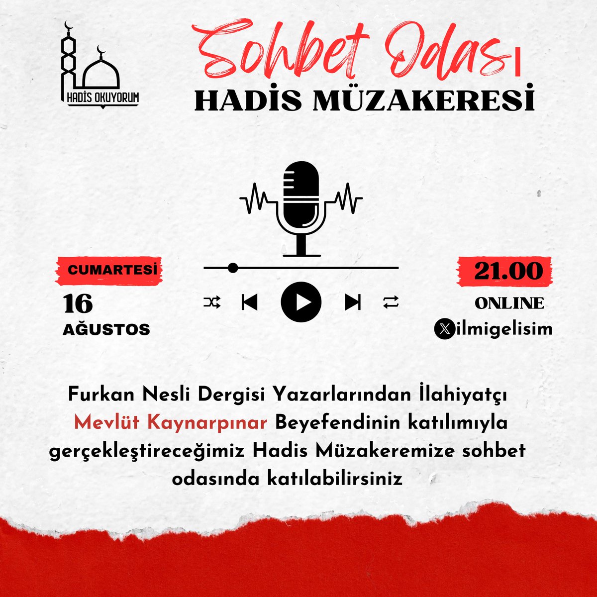 FurkanHedefler's tweet photo. 🎙️ HADİS MÜZAKEREMİZE SON 1 SAAT ❗️

Saatlerimizi ayarlayalım 😉

Arkadaşlarını etiketlemeyi unutma 🤝

#HadisOkuSünnetleYaşa