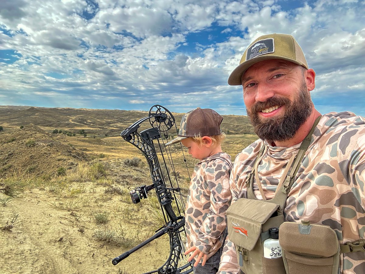 Spot and stalk antelope archery hunting is tough. Now add a two year old to the mix. But, we’re having a great morning so far