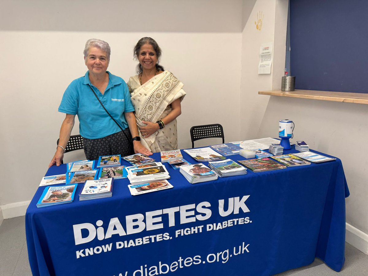 DiabetesUKMK's tweet photo. Milton Keynes based charity, DREAMSAI, host medical talks twice a month.

Last Sunday, the discussion was about Diabetes &amp; Diet. Corinne and Bhavana attended with an awareness stand. They gave information about Diabetes UK, and what guidance/support  the local group can offer. https://t.co/Fcyus3vz4k