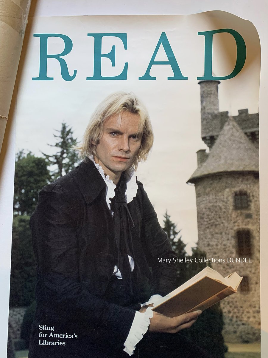 Vintage American Library Association, READ campaign Poster featuring Sting in the role of #Frankenstein. The film, ‘The Bride’ was Released 40 years ago today, 16 August 1985 
#ALA #READ #Sting
