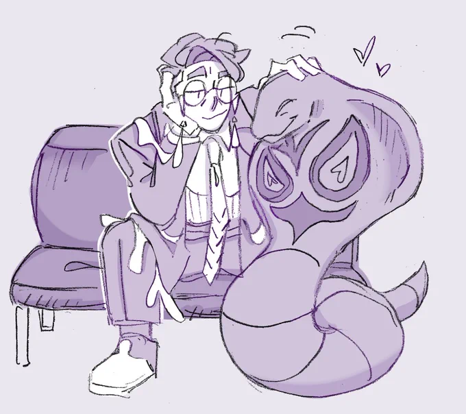 corbeau and his large puppy snake 