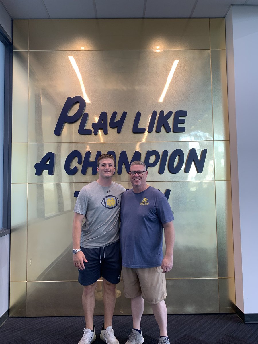 I get to continue to experience my childhood dreams coming true. Was given a great opportunity to go to Notre Dame football practice today. Thank you to the Fisher family! Ran into a former player from BE out of nowhere.
