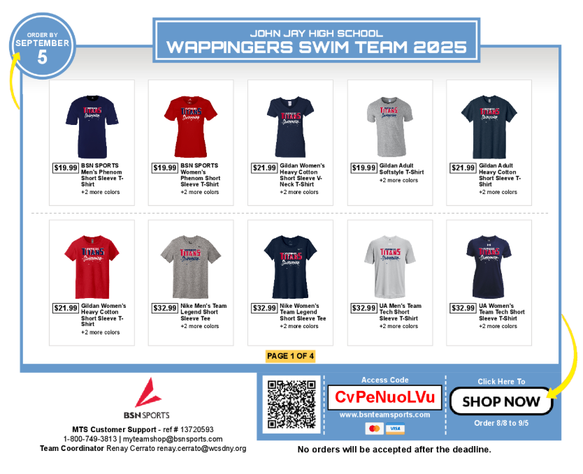 🌊 Dive into team spirit! The Wappingers Swim Team <a href="/RckSwim/">Wappingers Girls Varsity Swim Team</a> #SPRINT store is OPEN 🏊‍♂️
Shop now 👉 bit.ly/45rjQee