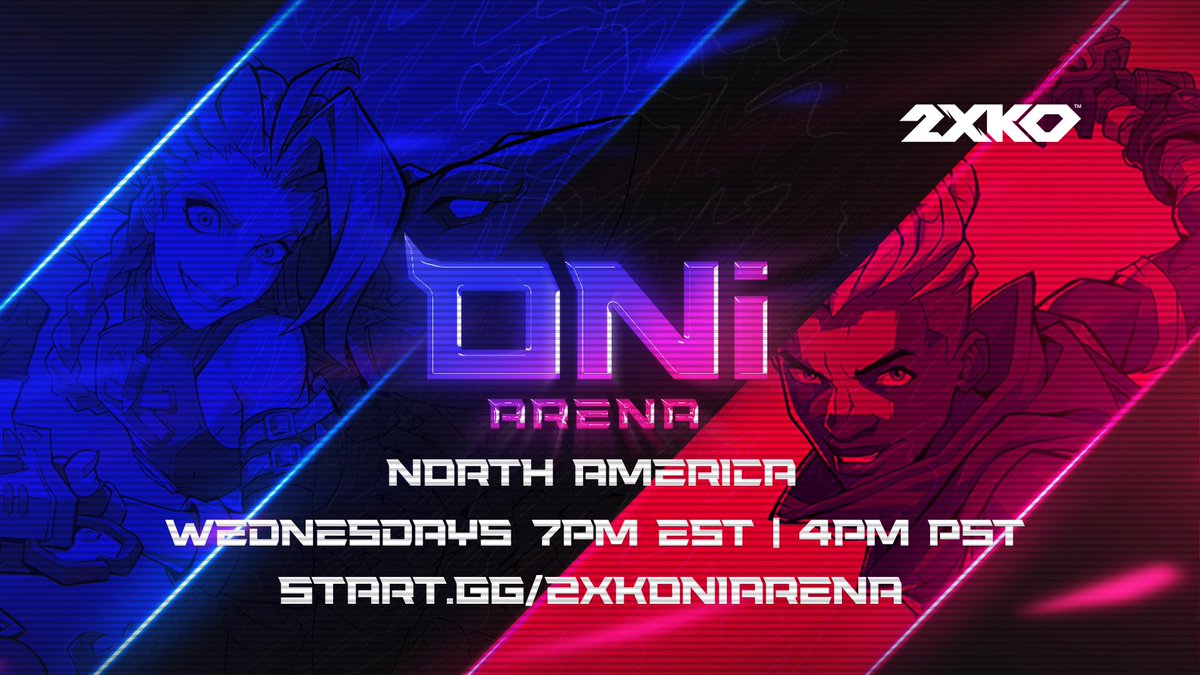 Starting September 10th 2XKO will be joining the Arena every Wednesday starting at 7pm EST! 👹

Lock into the action early, sign ups below! 

#ONiArena