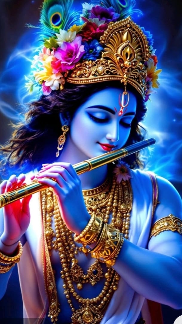 कृष्णा कृष्णा हरे कृष्णा 
जग मग हुआ रे अँगना 
चाँद सूरज सितारे 
झुके चरणों में सारे
आज झूम झूम गाएं यमुना