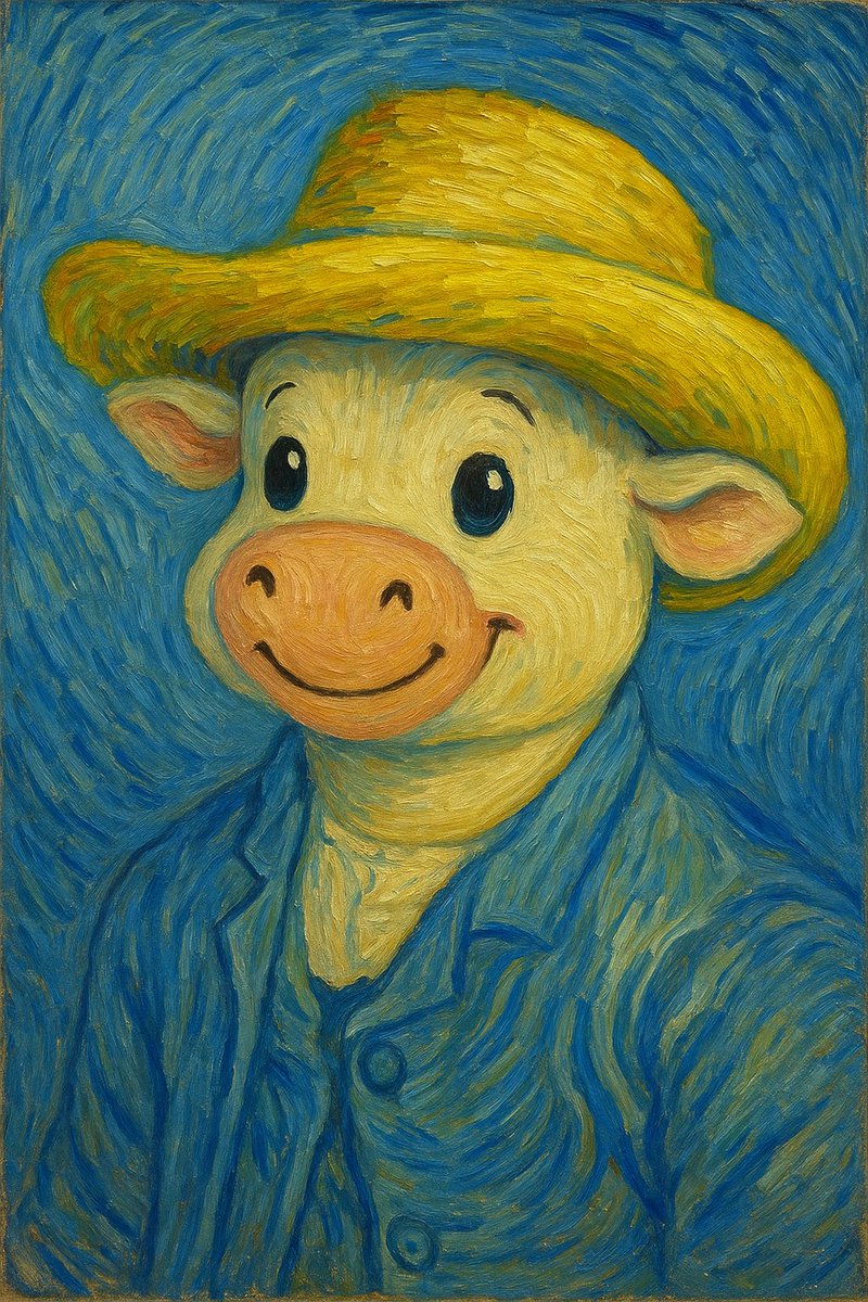 Snowdeneth's tweet image. “If Van Gogh were here, he might just say: "Moo" 🌌✨”

@commondotxyz @lamumudotxyz
