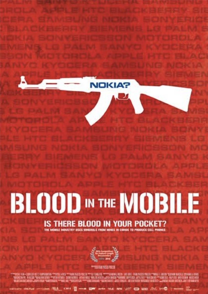 BlkHistStudies's tweet image. Watch 'Blood in My Mobile'. The film addresses the issue of #conflictminerals by examining illegal #cassiterite mining in the #North-Kivu province in eastern #DRCongo. youtu.be/Tv-hE4Yx0LU #CongoWeek #BreakingTheSilence
