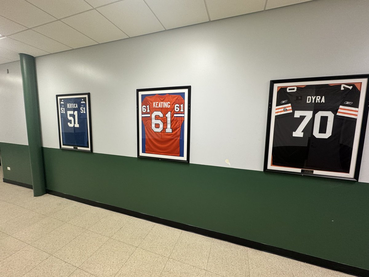 Greatness starts here. Jerseys of Shamrocks who made it to the top now line our halls. 13 days till kick off. 🍀#ShamrockPride