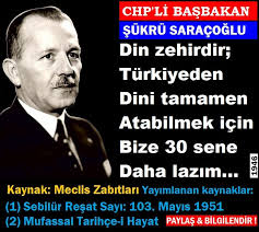 İnönü,devrime ihanet etmeseydi,
Şükrü Saraçoğlu'nun bu sözleri
hiç şüphesiz gerçekleşecekti!.