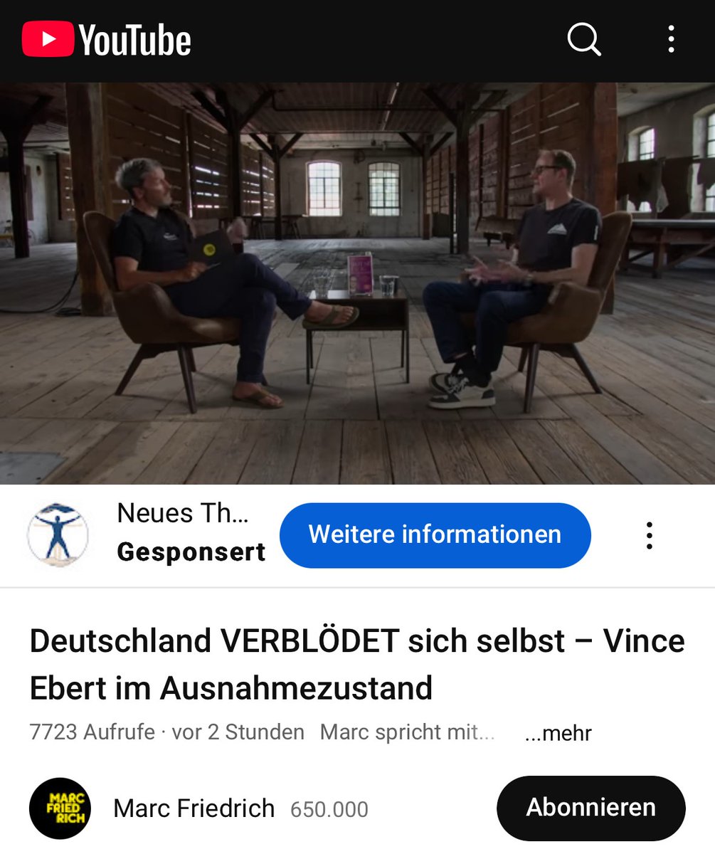 Ich glaube, man hört es uns beiden an: <a href="/marcfriedrich/"></a>  und ich sind zutiefst besorgt, wütend und schrottgenervt von der Entwicklung, die sich in Deutschland derzeit vollzieht.
Ich wünsche trotzdem gute Unterhaltung bei unserem Gespräch:
youtube.com/watch?v=XZ1DVd…