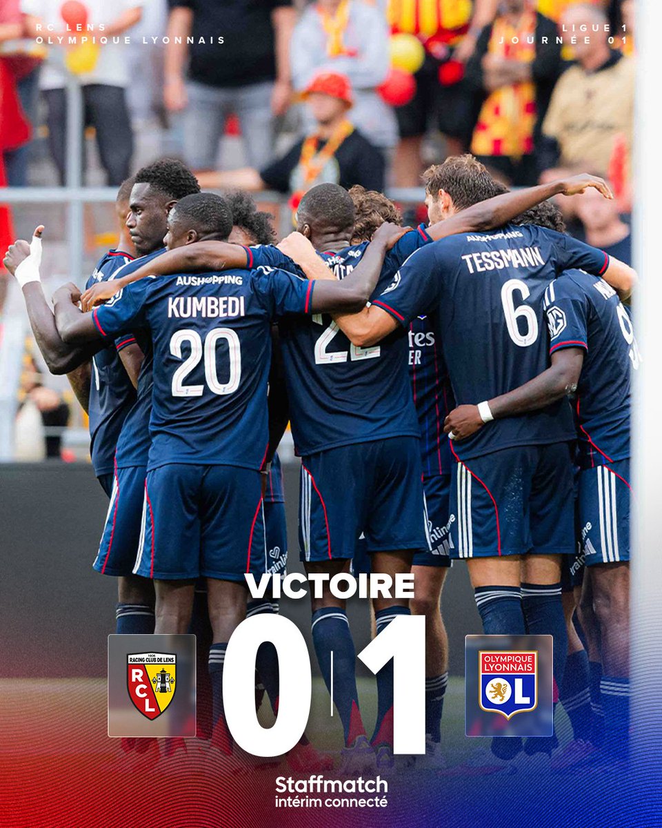 Olympique Lyonnais (@ol) on Twitter photo Un succรจs pour dรฉbuter la <a href="/Ligue1/">Ligue 1 McDonald's</a> 2025/2026 ๐ช ๐ฅ
En รฉquipe, nos Gones sโimposent sur la pelouse de Lens et dรฉcrochent trois points lors de cette premiรจre journรฉe de championnat ! ๐๐ด๐ต
Cโest รงa les gars, on commence bien ! ๐ฅ
0-1 #RCLOL Un succรจs pour dรฉbuter la <a href="/Ligue1/">Ligue 1 McDonald's</a> 2025/2026 ๐ช ๐ฅ
En รฉquipe, nos Gones sโimposent sur la pelouse de Lens et dรฉcrochent trois points lors de cette premiรจre journรฉe de championnat ! ๐๐ด๐ต
Cโest รงa les gars, on commence bien ! ๐ฅ
0-1 #RCLOL