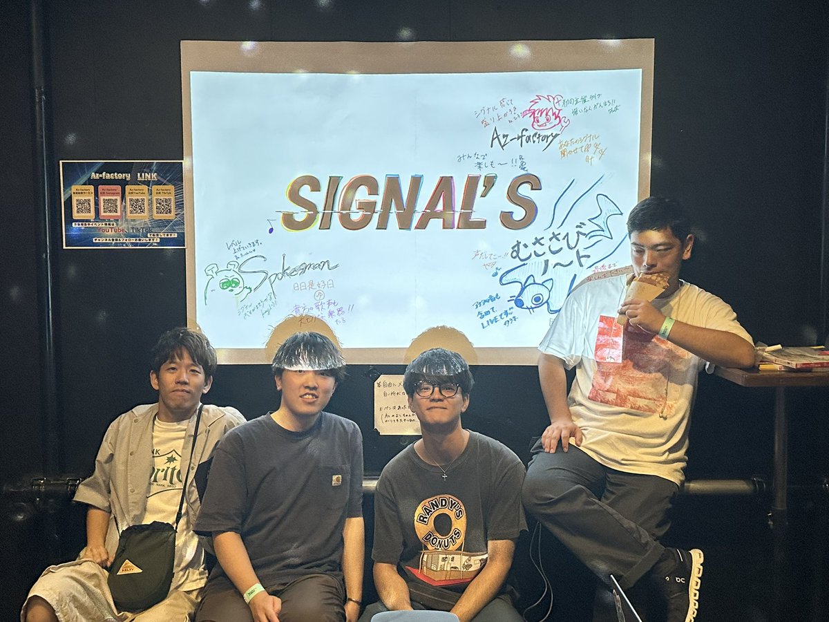 Az-factory 企画LIVE 『SIGNAL’S』に
出演させていただきました！！

ご来場頂きました皆さま、主催のAz-factoryの皆さま、本当にありがとうございました！

今後ともSpokesmanを何卒よろしくお願いします🙇‍♂️

本日のライブの様子は後日映像UP予定です😎