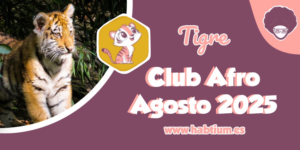 🎁 ¡Recompensa lista! 👀 
Si formas parte del Club Afro, el logro “Tigre” 🐯 ya está disponible para reclamar durante agosto.

¡Haz rugir tu colección!
Reclámalo en: habtium.es/store/gifts 🎁