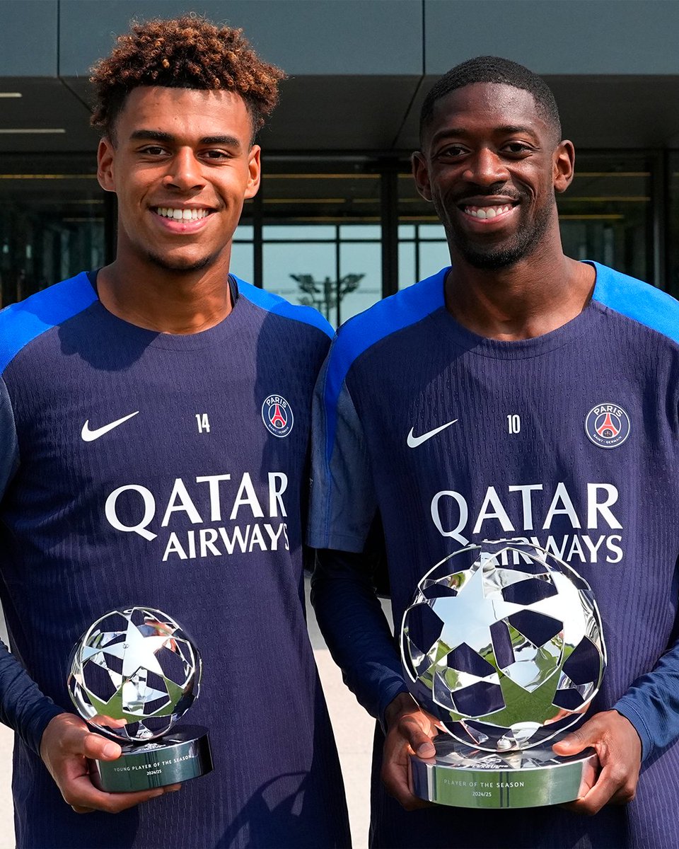 Actu Foot (@actufoot_) on Twitter photo 🚨 𝗗𝗘́𝗦𝗜𝗥𝗘́ 𝗗𝗢𝗨𝗘́ 🇫🇷 𝗘𝗧 𝗢𝗨𝗦𝗠𝗔𝗡𝗘 𝗗𝗘𝗠𝗕𝗘́𝗟𝗘́ 🇫🇷 𝗢𝗡𝗧 𝗥𝗘𝗖̧𝗨 𝗔𝗨𝗝𝗢𝗨𝗥𝗗’𝗛𝗨𝗜 𝗟𝗘𝗨𝗥𝗦 𝗧𝗥𝗢𝗣𝗛𝗘́𝗘𝗦 𝗗𝗘 𝗠𝗘𝗜𝗟𝗟𝗘𝗨𝗥 𝗝𝗢𝗨𝗘𝗨𝗥 𝗘𝗧 𝗠𝗘𝗜𝗟𝗟𝗘𝗨𝗥 𝗝𝗘𝗨𝗡𝗘 𝗗𝗘 𝗟𝗗𝗖 ! 🏆🇪🇺
📸 <a href="/PSG_inside/">Paris Saint-Germain</a> 🚨 𝗗𝗘́𝗦𝗜𝗥𝗘́ 𝗗𝗢𝗨𝗘́ 🇫🇷 𝗘𝗧 𝗢𝗨𝗦𝗠𝗔𝗡𝗘 𝗗𝗘𝗠𝗕𝗘́𝗟𝗘́ 🇫🇷 𝗢𝗡𝗧 𝗥𝗘𝗖̧𝗨 𝗔𝗨𝗝𝗢𝗨𝗥𝗗’𝗛𝗨𝗜 𝗟𝗘𝗨𝗥𝗦 𝗧𝗥𝗢𝗣𝗛𝗘́𝗘𝗦 𝗗𝗘 𝗠𝗘𝗜𝗟𝗟𝗘𝗨𝗥 𝗝𝗢𝗨𝗘𝗨𝗥 𝗘𝗧 𝗠𝗘𝗜𝗟𝗟𝗘𝗨𝗥 𝗝𝗘𝗨𝗡𝗘 𝗗𝗘 𝗟𝗗𝗖 ! 🏆🇪🇺
📸 <a href="/PSG_inside/">Paris Saint-Germain</a>