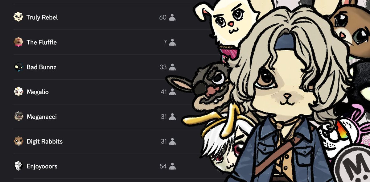 Let's get exclusive role on Mega Rebel Discord.

🐰 discord.gg/67WPZwdFeX

Connect with the community, farm roles, and secure your WL spot to mint the mainnet collection for free.

If you hold any of these NFT, you can verify on Mega Rebel Discord:
• <a href="/MegaRebelNFT/">Mega Rebel ∑:</a> 
•