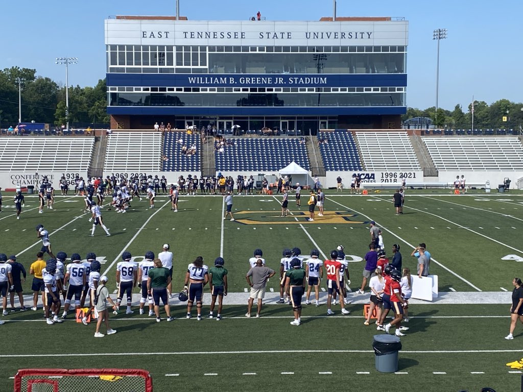Got to come up and spend time with Devin. Spent the night talking and drawing up plays. Beautiful day for a scrimmage! Thank you to the ETSU football coaches for allowing him to be a part of this program!