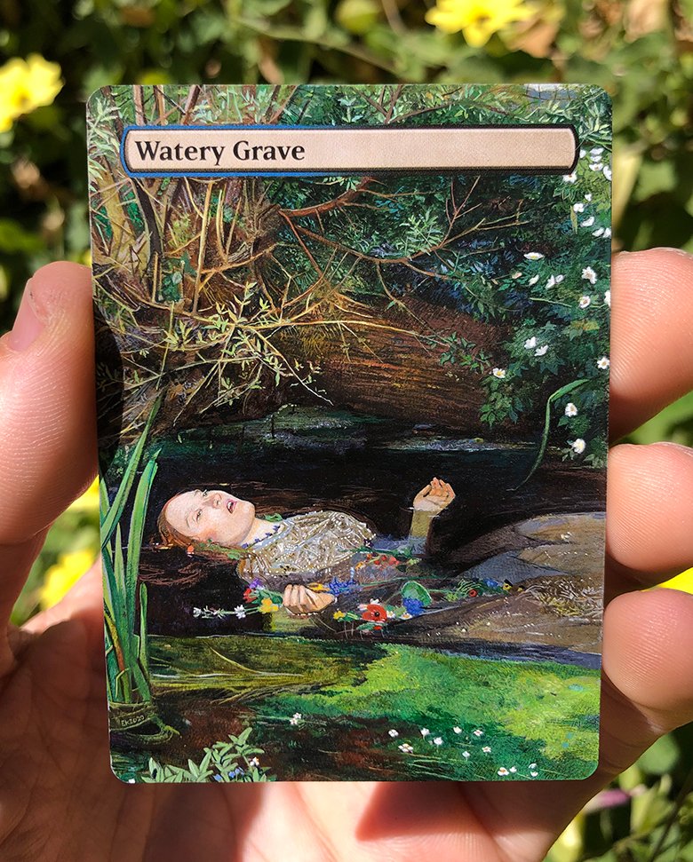 Watery Grave hand painted after 'Ophelia' by John Everett Millais.