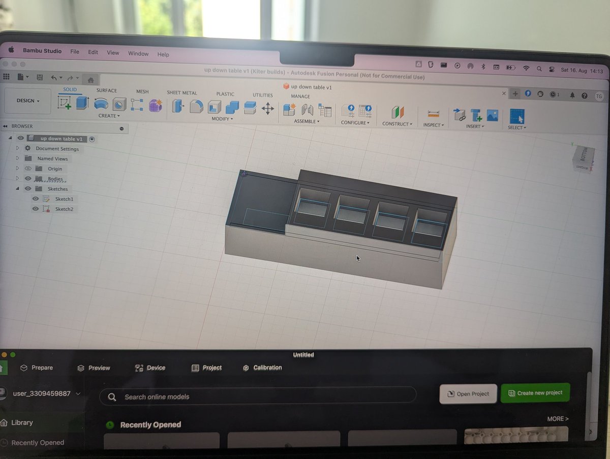 kiter_js's tweet image. This weekend i built my standing desk, for my office. 

One thing I didn&apos;t like was the control panel of the desk, especially because it doesn&apos;t use mechanical switches. So i sketched a new casing in fusion 360 and created a casing which allows for cherry mx, and of course i used…