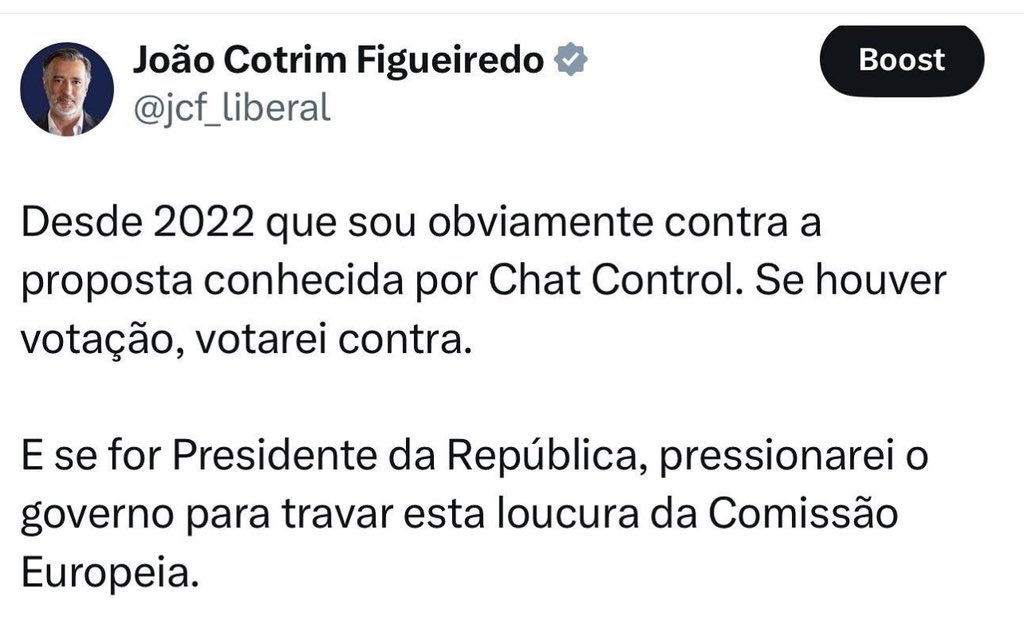 Liberais vejam lá se o vosso líder está a mentir, afinal o João admite que SEEEE A HOUVER VOTAÇÃO… ou seja o regulamento nem votado foi na UE, o que foi votado cá foi um parecer e não o legitimar de chat control nenhum …. Estão desorganizados a comunicar ….