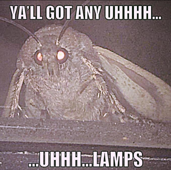 PeeBodySol's tweet photo. "A group where we all pretend to be moths"

I found this group when scrolling to find a narrative and this group has 400k members

Their about page reads "In this here group we are all moths" and they supposedley worship lamps

Interesting.
https://t.co/vJu0fbWWeE https://t.co/cPKHFaRYAC