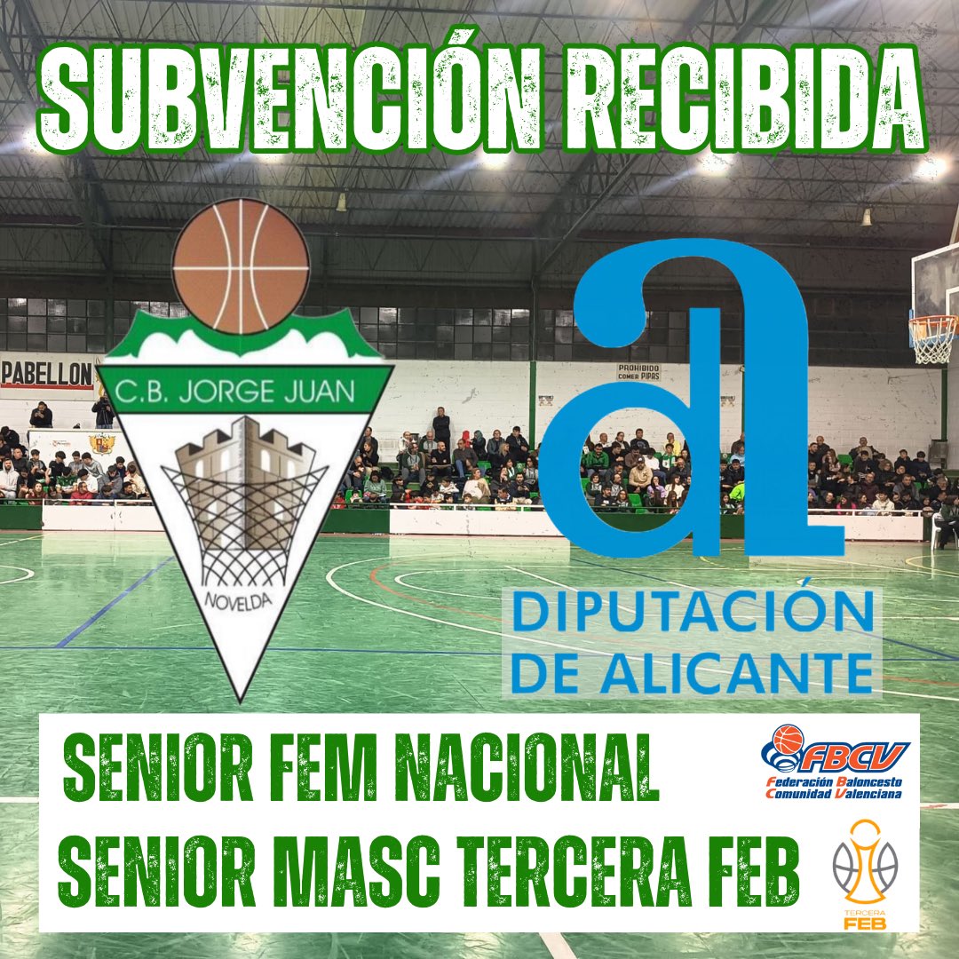 cbjorgejuan's tweet photo. Nuestro club ha sido beneficiario de una ayuda dentro del Plan de Ayudas a Clubes con Equipos en Ligas Nacionales y Europeas (PACE 2025), impulsado por la @diputacionalicante. 

Senior Fem Nacional: 2.680,40€
Senior Masc Tercera FEB: 6.257,40€

💰 Total recibido: 8.937,80 € https://t.co/ogpgOXh7x6