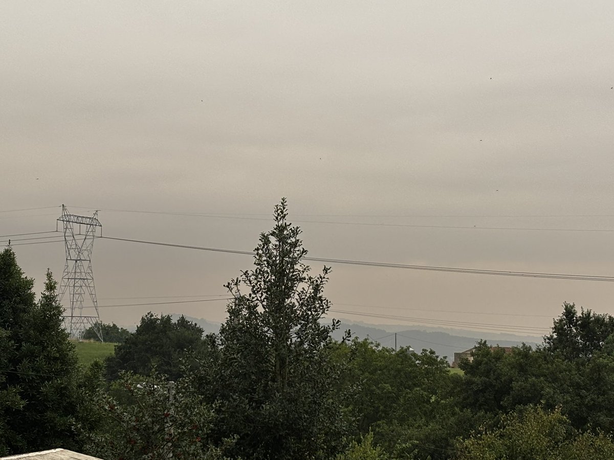 Torrelavega hoy tiene un color como raro. Humo de los incendios?