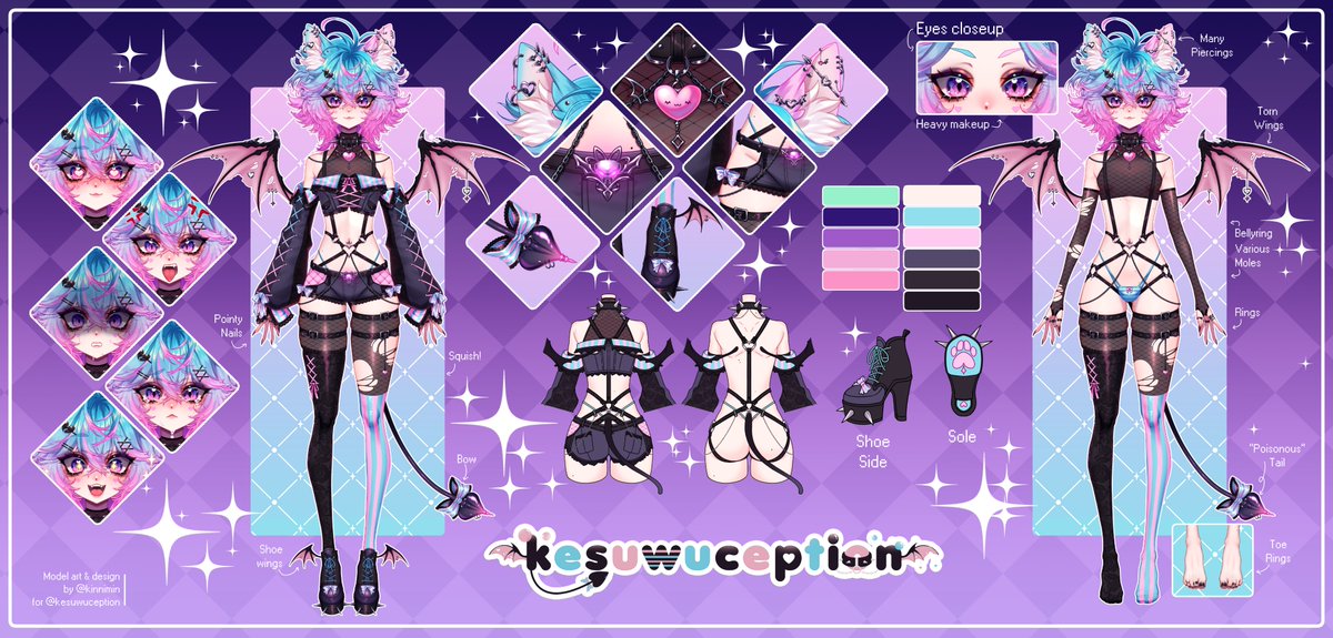 kinnimin's tweet photo. Fullbody model for @kesuwuception 💗
Congrats on the official debut my love!💗🍬🫧

#Vtuber #KesPaint https://t.co/5adWBW0her