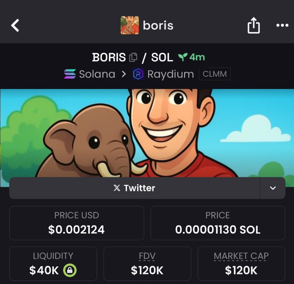 jackieSolanaa's tweet photo. Aped $BORIS at $120k mcap for copy traders in my TG. 

Dont miss the next big call.

$Ban #BOSSDOG #USELESS $TROLL $Tokabu $nub $SPARK $CLIPPY $Verse $Bull #AU79 #Boatkid $Mask $Salary $Momo $BOSS $Tanaki $Orange #Bluechip $Boris #Chadette $Lizard $Phi #Aurafarm $Dream #Believe https://t.co/9y6McUt5x2