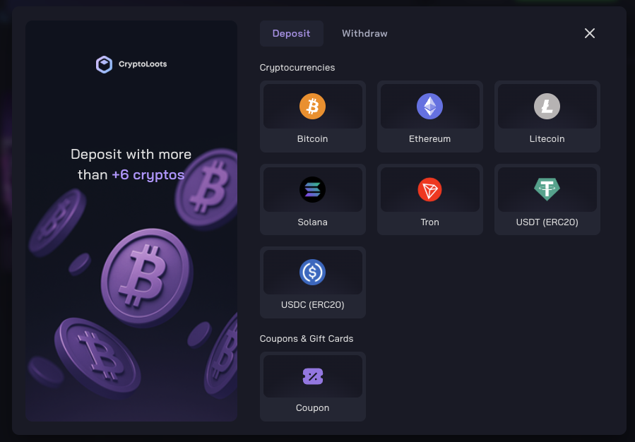 CryptoLoots (@crypto_loots) on Twitter photo We’ve integrated the deposit system with SOLANA. We listen to our community and take your feedback seriously. In the coming days, we’ll be adding five new deposit tokens, including $CLOOTS and $FLORK. We’ve integrated the deposit system with SOLANA. We listen to our community and take your feedback seriously. In the coming days, we’ll be adding five new deposit tokens, including $CLOOTS and $FLORK.