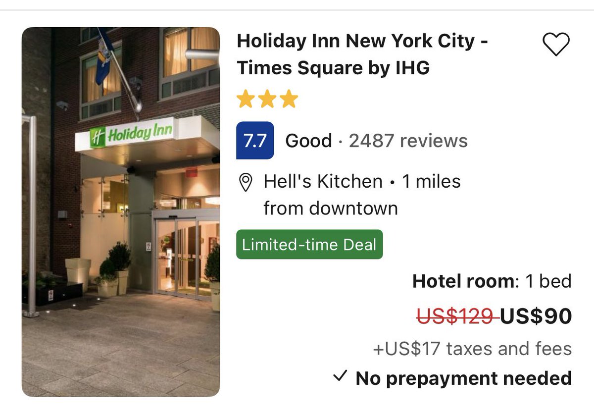 Hace años, desde el COVID para ser más específico, no veíamos precios tan bajitos en los hoteles de New York en pleno verano. Estamos hablando de tarifas desde $79 la noche (+ taxes),en Manhattan, y muchos de esos hoteles están cerca de Times Square, lo que hace que este precio