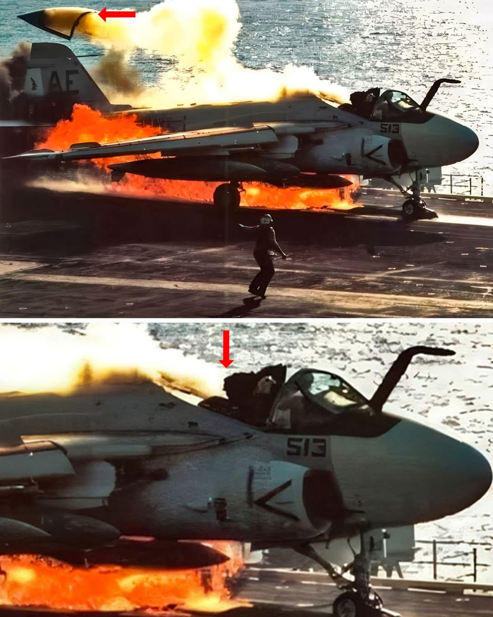From Tom Cooper: Dramatic example of the outcome of Foreign Object Damage from the deck of the US Navy's aircraft carrier USS Forestal (CV-59) in 1986. A KA-6D Intruder (tanker variant) of the attack squadron VA-176 was about to launch from the Catapult 4 (left sponson of the