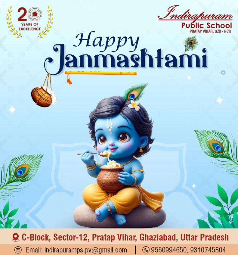 Indirapuram Public School, Pratap Vihar (@ipspv) on Twitter photo On this Janmashtami,ย may Krishna's divine grace be with you, guiding you towards happiness and prosperity. May the tunes of Krishna's melody fill your lives with eternal bliss. Happy Janmashtami! ๐ช ๐
<a href="/IprmGrp/">Indirapuram Group of Institutions</a> On this Janmashtami,ย may Krishna's divine grace be with you, guiding you towards happiness and prosperity. May the tunes of Krishna's melody fill your lives with eternal bliss. Happy Janmashtami! ๐ช ๐
<a href="/IprmGrp/">Indirapuram Group of Institutions</a>