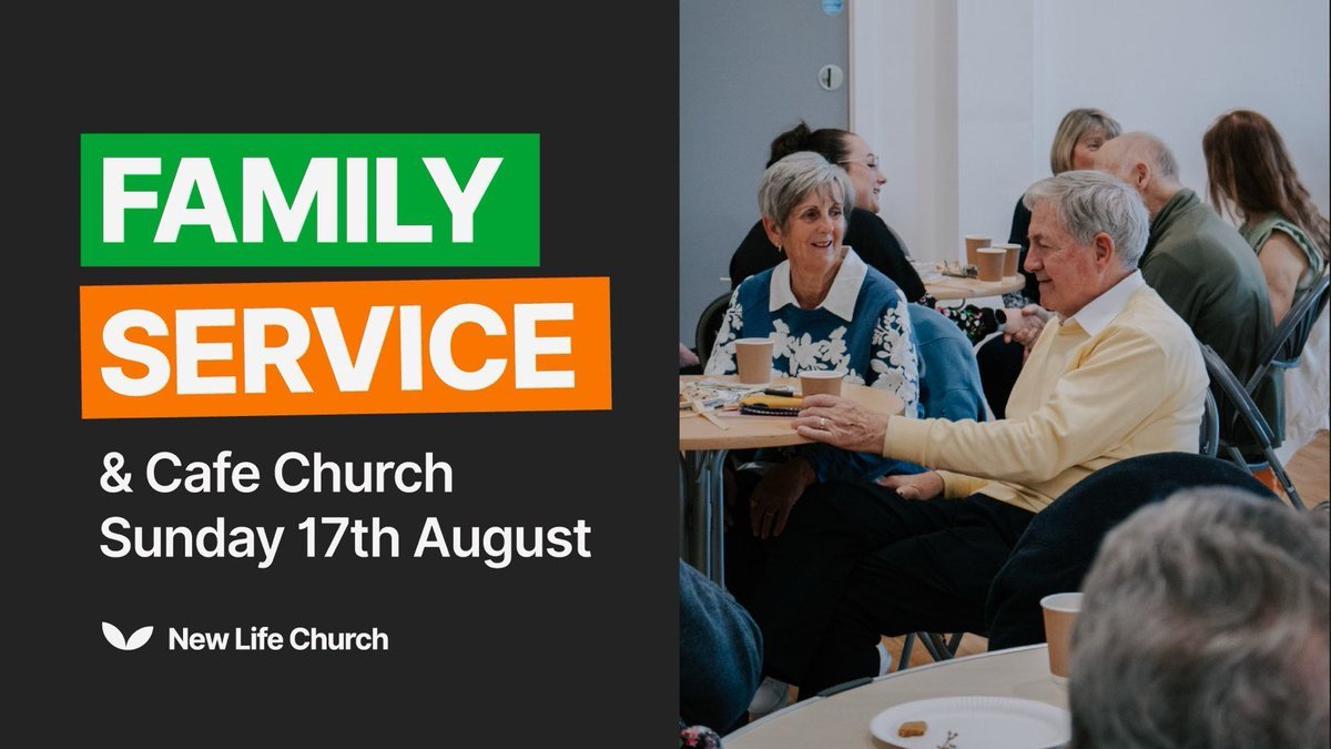 Sunday in New Life- Prayer meeting at 10.30am, cafe style family service and communion at 11am. Everyone welcome 😀
