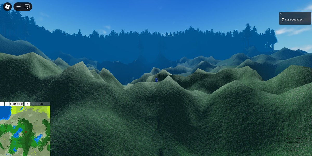 DadV724's tweet photo. Spent some time in the Smoky Mountains recently, I noticed that distant mountains in real life have a blue tint. Decided to change my fog color, I think it is better than the grey, but not sure how dark to go...

#Roblox #RobloxDev https://t.co/4xG6uh4qwo
