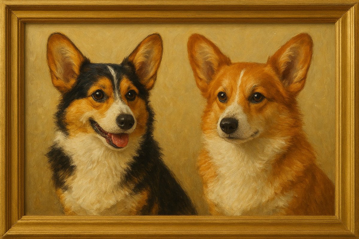 Ivannakuz's tweet photo. Every brushstroke preserves a story of friendship 🎨🐾
#ArtOfPets #CorgiLove #MiraSpaces #BrushstrokeMagic #ArtisticVibes #DogArt  #art https://t.co/43ZVEqxb3A
