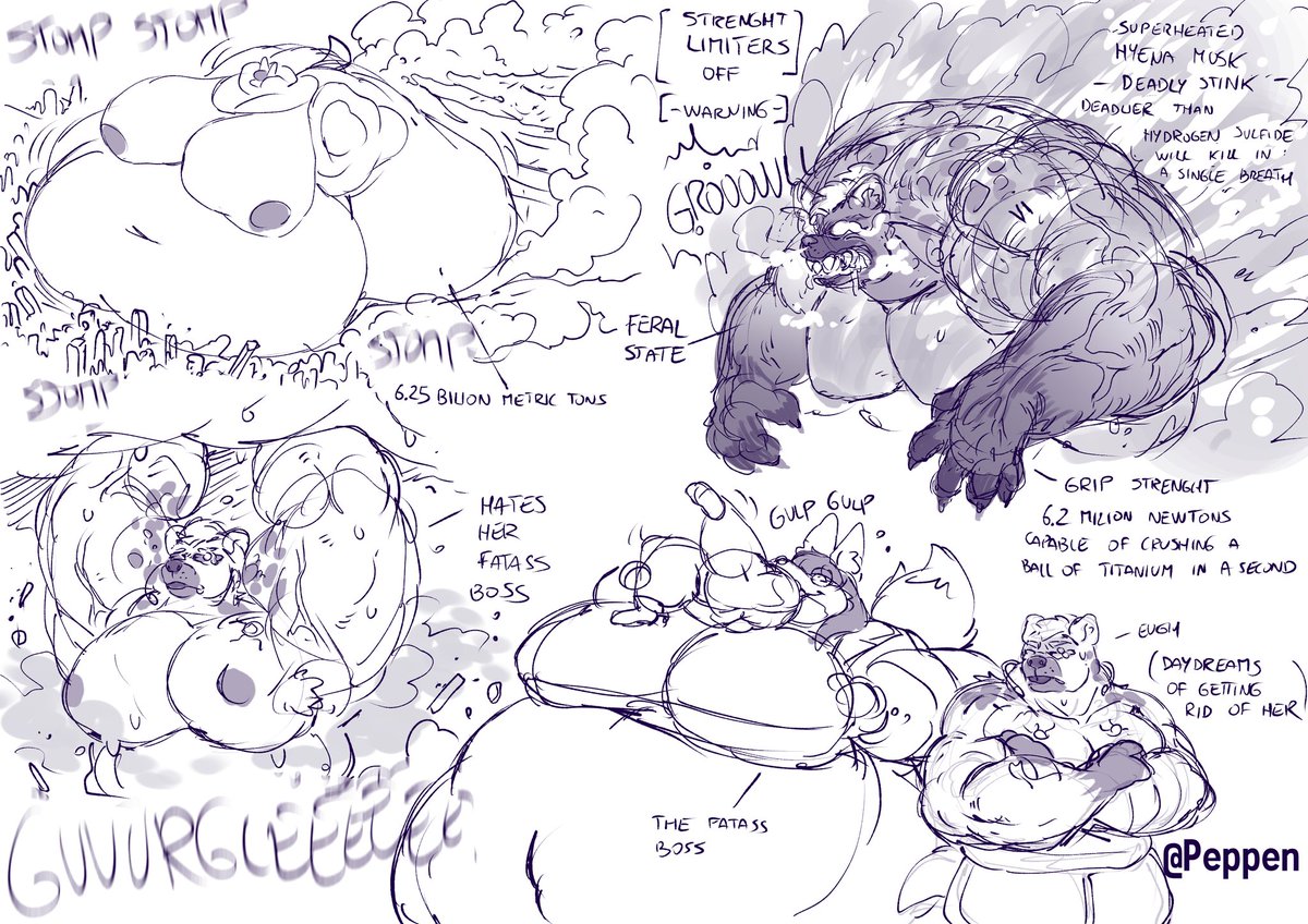 Giant cyberpunk hyena bodyguard.  comm for <a href="/shyguywhy/">Shyguywhy</a>