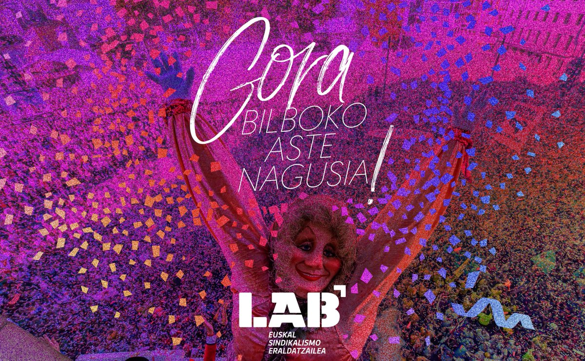 LABbilbo's tweet photo. Hemen dago! #Marijaia heldu da!

Ondo pasa, bizitza duinak aldarrikatuz eta elkar gozatu!

Gora Bilboko Aste nagusia!

#AsteNagusia25 https://t.co/qAJ1pnaMKQ