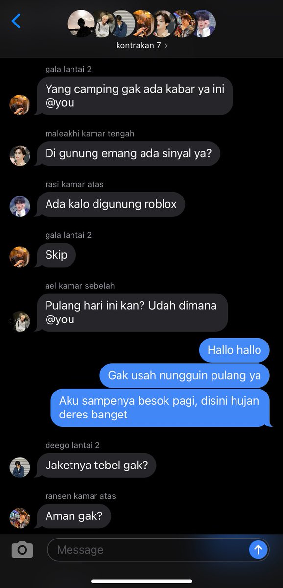 zhngchenleo's tweet photo. clharem onetweet au.
dari kontrakan 7 orang edisi nio ikut camping, kehujanan dan gak jadi pulang. https://t.co/x0iPEZc6bI