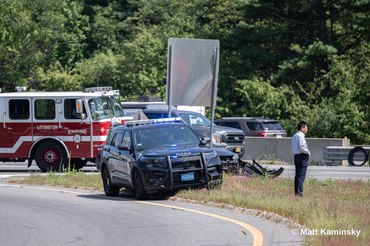 Motorcyclist injured on Route 128 in #Lexington after being struck by a car. #BREAKING