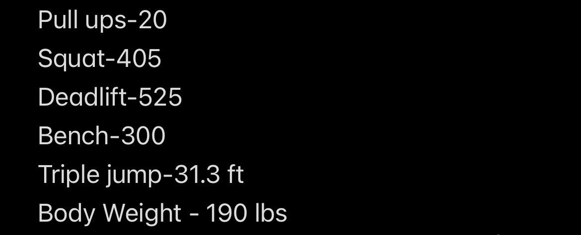 Weight room numbers for senior year. Only up from here‼️<a href="/PlainedgeFootb1/">PlainEdgeFootball</a> <a href="/BrianHawkins4/">Coach Hawkins</a> <a href="/FBCoach_Sino/">Terence Sino</a> <a href="/jared_valluzzi/">Jared Valluzzi</a> <a href="/ScoutNickP/">Coach Nick Pennisi</a> <a href="/PrepRedzoneNY/">Prep Redzone New York</a> <a href="/UMassCaleb/">caleb holfoth</a> <a href="/okingcoach/">Coach Omar King</a> <a href="/Coach_Blu/">Tom Blumenauer</a> <a href="/coach_foley1/">Nolan Foley</a> <a href="/ronwhitcomb/">Ron Whitcomb</a> <a href="/CoachMikeDay/">Michael Day</a> <a href="/CoachSqualli/">Mehdi Squalli</a> <a href="/CoachNipon/">Will Nipon</a> <a href="/CoachRod_McD/">Rod McDowell</a>