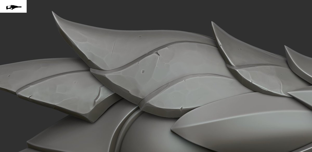 Another piece of the weapon is done.✅

#sculpting #stylized #weapon #3d #3dart #3dmodeling #zbrush