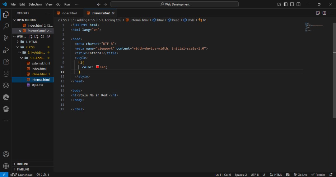 rasak_code's tweet image. Today I started CSS and learned how to add styles to a web page using different methods: Inline CSS, Internal CSS, and External CSS. 🎨#CSS #HTML #WebDevelopment #LearnToCode #FrontendDevelopment #CodingForBeginners #CSSTutorial #TechContent #WebDesign #DeveloperLife #CodeNewbie