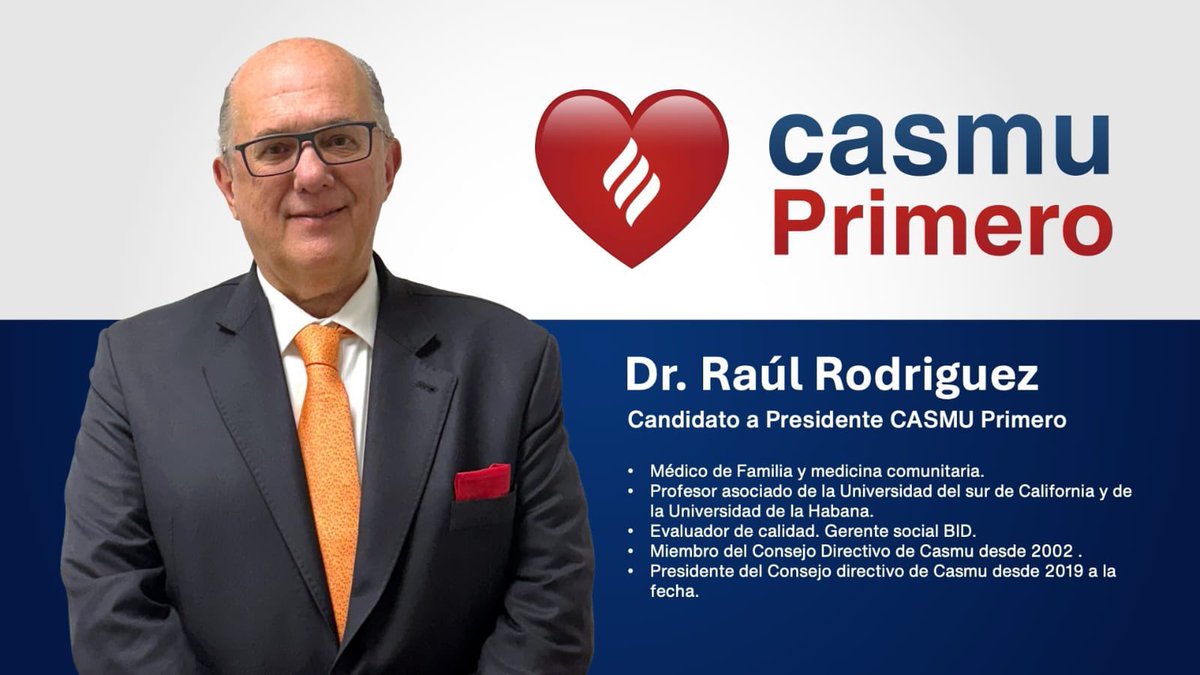 ❤️ Dr. Raúl Rodríguez, candidato a Presidente. 

Este 17 de septiembre, te invitamos a acompañarnos con tu voto.

<a href="/RaulGermanRodri/">Raul German Rodrigue</a> <a href="/andrea_zumar/">Andrea Zumar</a> <a href="/jjareosa/">Juan José Areosa</a> #17Setiembre 

#CasmuPrimero 🏥